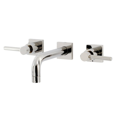 Kingston Brass KS6126DL Two-Handle Wall Mount Bathroom Faucet, Polished Nickel KS6126DL